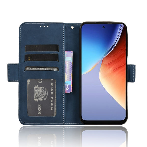 For Blackview A96 Skin Feel Calf Texture Card Slots Leather Phone Case(Blue)