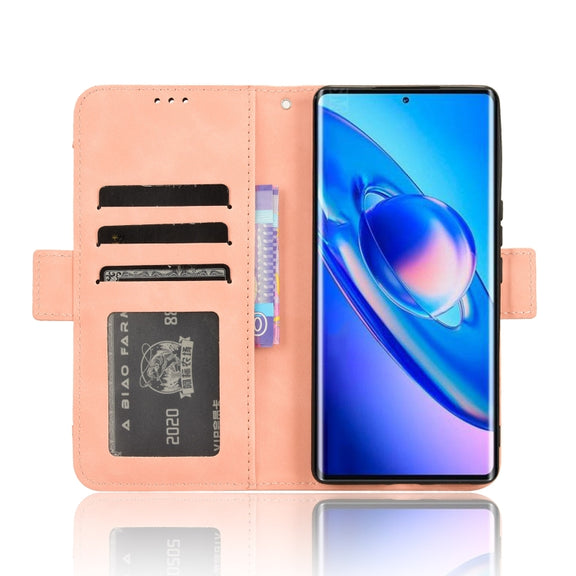 For Blackview A200 Pro Skin Feel Calf Texture Card Slots Leather Phone Case(Pink)