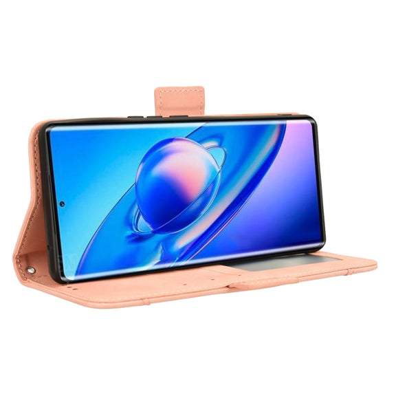 For Blackview A200 Pro Skin Feel Calf Texture Card Slots Leather Phone Case(Pink)