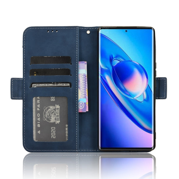 For Blackview A200 Pro Skin Feel Calf Texture Card Slots Leather Phone Case(Blue)