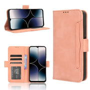 For Ulefone Note 16 Pro Skin Feel Calf Texture Card Slots Leather Phone Case(Pink)