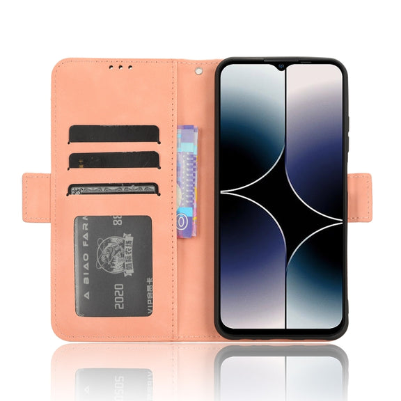 For Ulefone Note 16 Pro Skin Feel Calf Texture Card Slots Leather Phone Case(Pink)