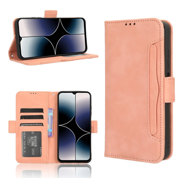 For Ulefone Note 16 Pro Skin Feel Calf Texture Card Slots Leather Phone Case(Pink)