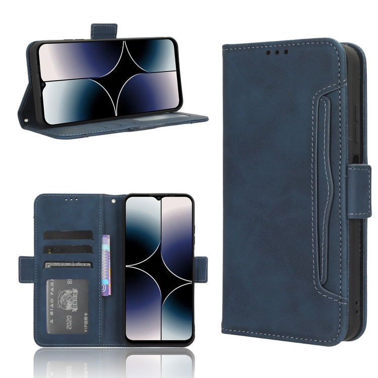 For Ulefone Note 16 Pro Skin Feel Calf Texture Card Slots Leather Phone Case(Blue)