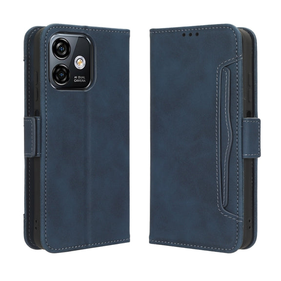 For Ulefone Note 16 Pro Skin Feel Calf Texture Card Slots Leather Phone Case(Blue)