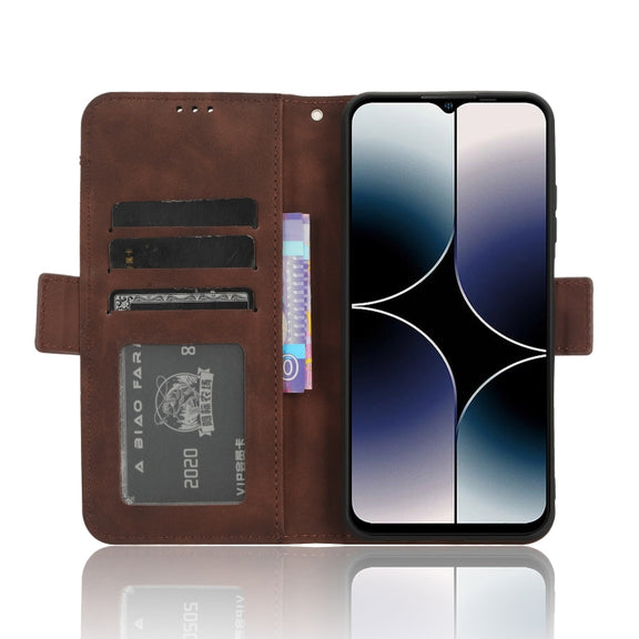 For Ulefone Note 16 Pro Skin Feel Calf Texture Card Slots Leather Phone Case(Brown)