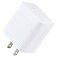 LZ-106PD 25W USB-C / Type-C Ports Plaid Pattern Travel Charger, US Plug(White) - free shipping - PMC TechLife - Order now!