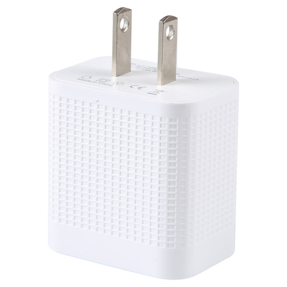 LZ-106PD 25W USB-C / Type-C Ports Plaid Pattern Travel Charger, US Plug(White)