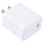 LZ-106PD 25W USB-C / Type-C Ports Plaid Pattern Travel Charger, US Plug(White)