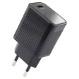LZ-106PD 25W USB-C / Type-C Ports Plaid Pattern Travel Charger, EU Plug(Black) - USB Charger by PMC TechLife | Online Shopping South Africa | PMC TechLife | Buy Now Pay Later Mobicred