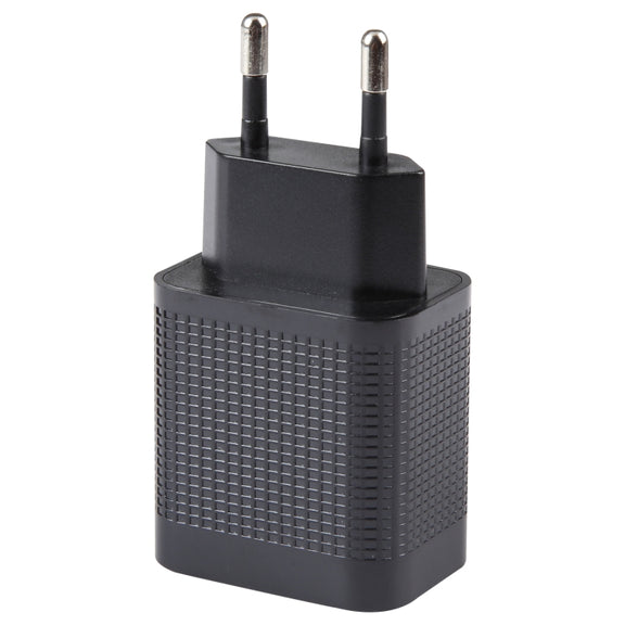 LZ-106PD 25W USB-C / Type-C Ports Plaid Pattern Travel Charger, EU Plug(Black)