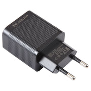 LZ-106PD 25W USB-C / Type-C Ports Plaid Pattern Travel Charger, EU Plug(Black)
