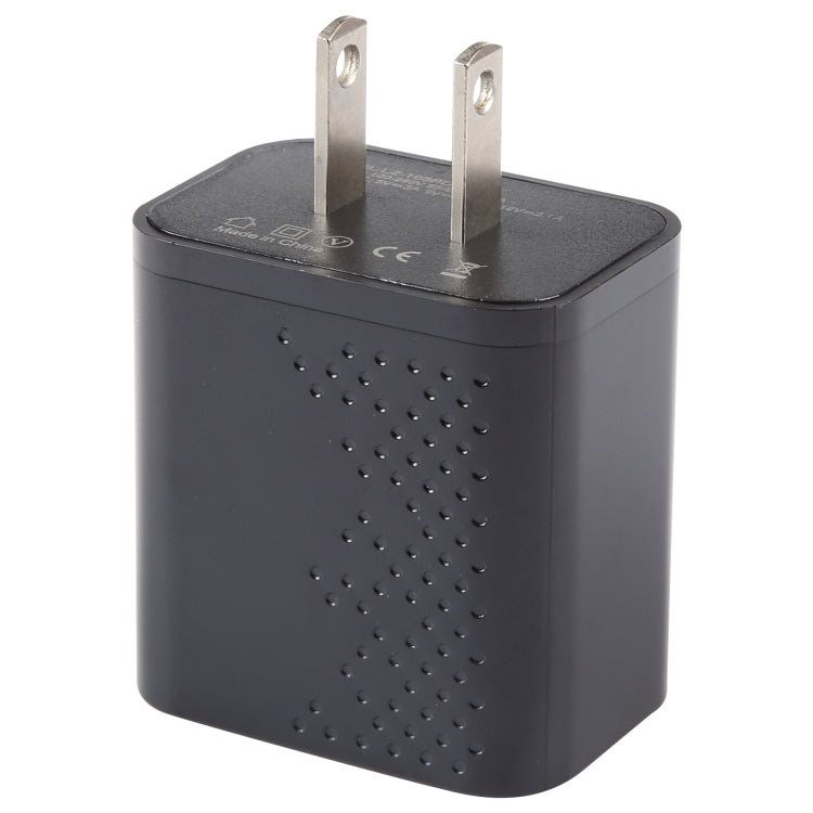 LZ-105PD 25W USB-C / Type-C Ports Dot Pattern Travel Charger, US Plug(Black)