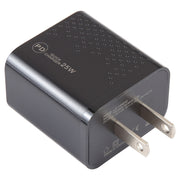 LZ-105PD 25W USB-C / Type-C Ports Dot Pattern Travel Charger, US Plug(Black)