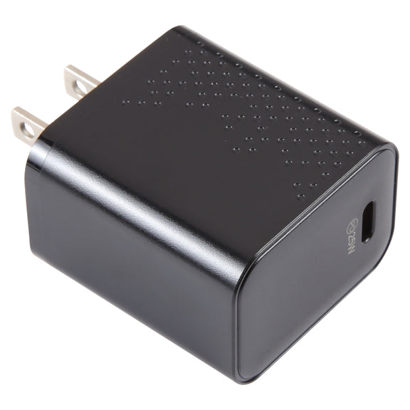 LZ-105PD 25W USB-C / Type-C Ports Dot Pattern Travel Charger, US Plug(Black)