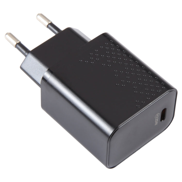 LZ-105PD 25W USB-C / Type-C Ports Dot Pattern Travel Charger, EU Plug(Black)