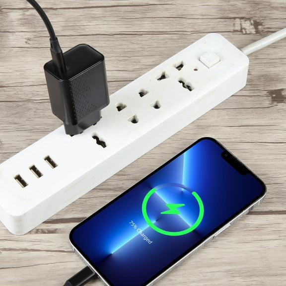 LZ-105PD 25W USB-C / Type-C Ports Dot Pattern Travel Charger, EU Plug(Black)