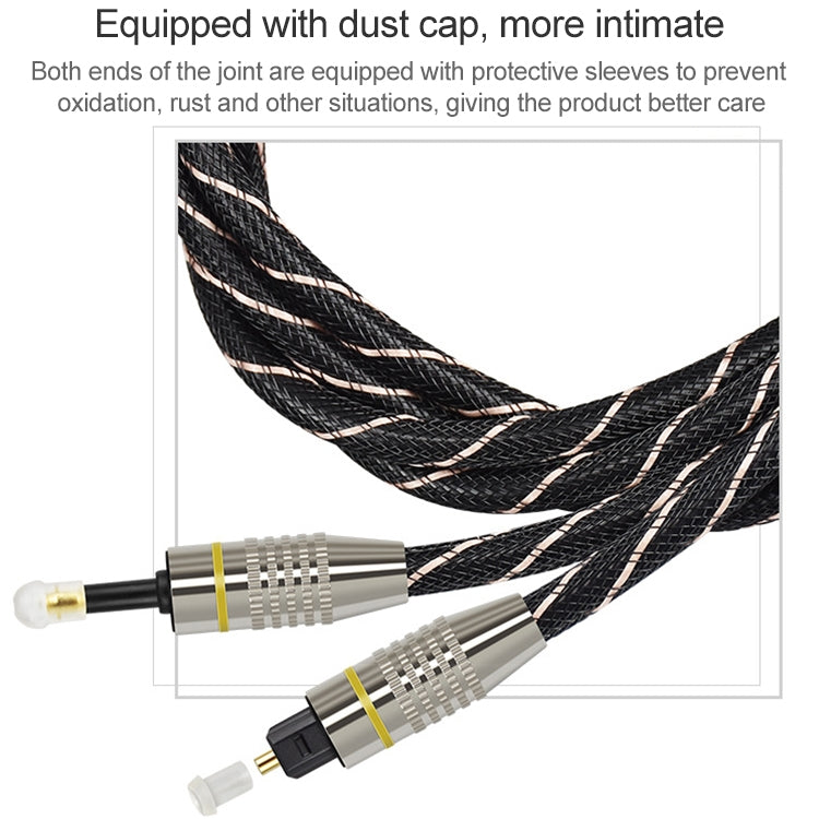 5m EMK OD6.0mm Square Port to Round Port Set-top Box Digital Audio Optical Fiber Connecting Cable
