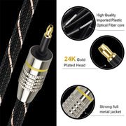 10m EMK OD6.0mm Square Port to Round Port Set-top Box Digital Audio Optical Fiber Connecting Cable