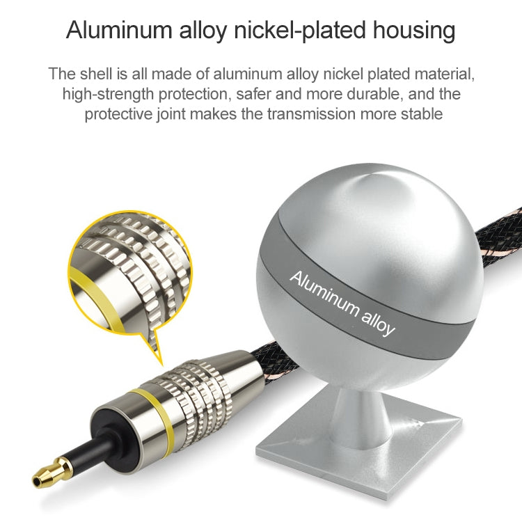 10m EMK OD6.0mm Square Port to Round Port Set-top Box Digital Audio Optical Fiber Connecting Cable