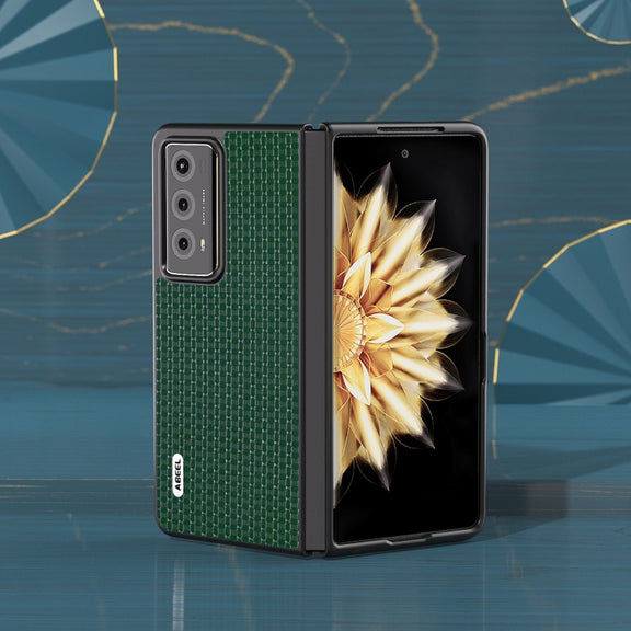 For Honor Magic V2 ABEEL Genuine Leather Luxury Series Phone Case(Night Green)
