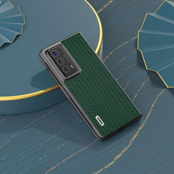 For Honor Magic V2 ABEEL Genuine Leather Luxury Series Phone Case(Night Green)