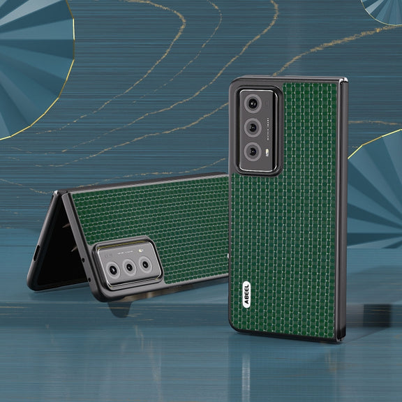 For Honor Magic V2 ABEEL Genuine Leather Luxury Series Phone Case(Night Green)
