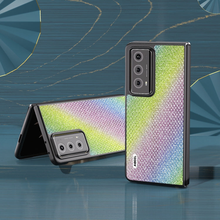 For Honor Magic V2 ABEEL Diamond Series Black Edge Phone Case(Rainbow)