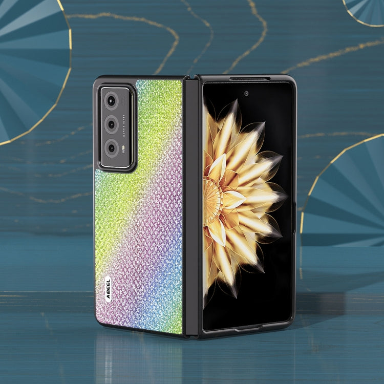 For Honor Magic V2 ABEEL Diamond Series Black Edge Phone Case(Rainbow)