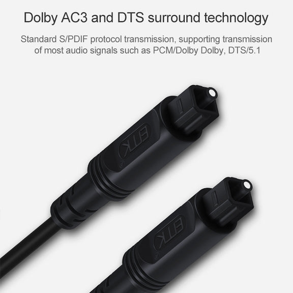 10m EMK OD4.0mm Square Port to Square Port Digital Audio Speaker Optical Fiber Connecting Cable(Black)