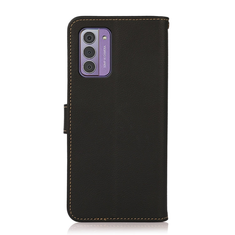 For Nokia G42 KHAZNEH Custer Genuine Leather RFID Phone Case(Black)