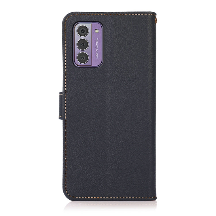 For Nokia G42 KHAZNEH Custer Genuine Leather RFID Phone Case(Blue)