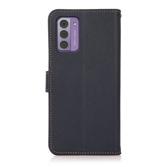 For Nokia G42 KHAZNEH Custer Genuine Leather RFID Phone Case(Blue)