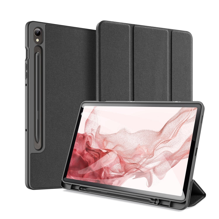 For Samsung Galaxy Tab S9 DUX DUCIS Domo Series Cloth Texture Magnetic Leather Tablet Case(Black)