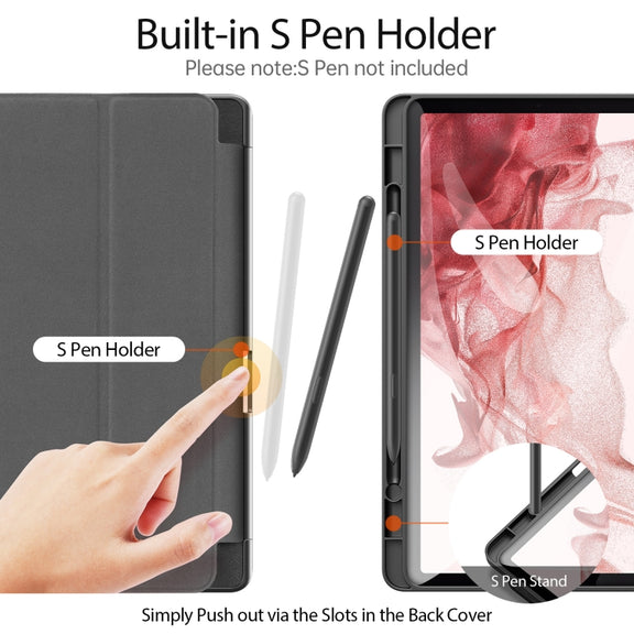 For Samsung Galaxy Tab S9 DUX DUCIS Domo Series Cloth Texture Magnetic Leather Tablet Case(Black)