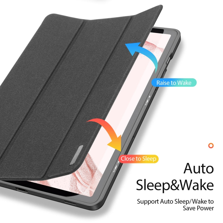 For Samsung Galaxy Tab S9 DUX DUCIS Domo Series Cloth Texture Magnetic Leather Tablet Case(Black)