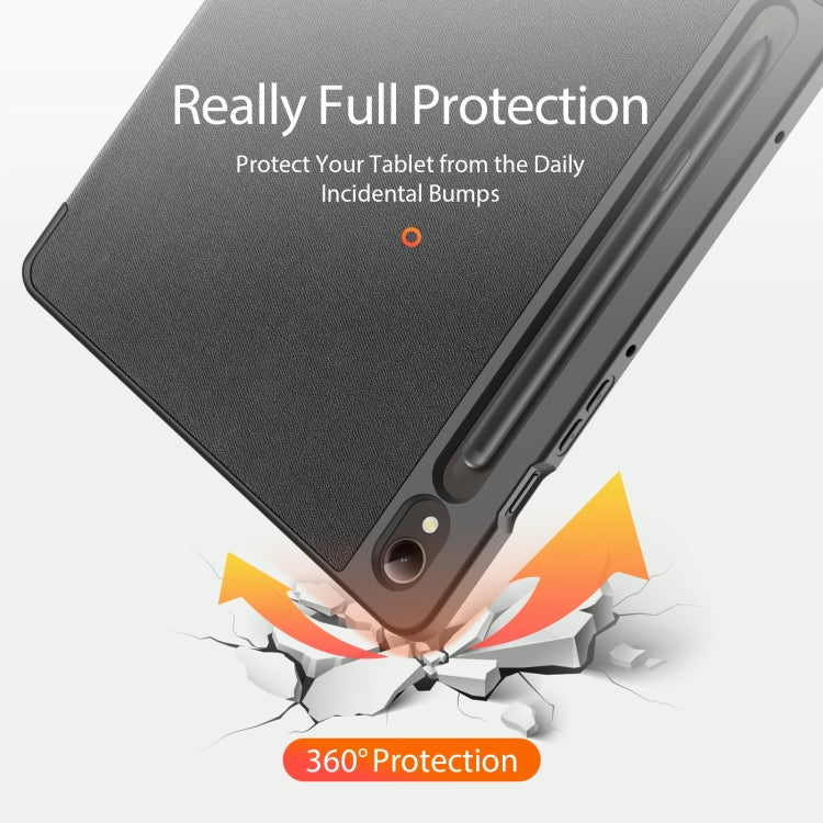 For Samsung Galaxy Tab S9 DUX DUCIS Domo Series Cloth Texture Magnetic Leather Tablet Case(Black)