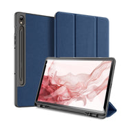 For Samsung Galaxy Tab S9 DUX DUCIS Domo Series Cloth Texture Magnetic Leather Tablet Case(Blue)
