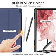 For Samsung Galaxy Tab S9 DUX DUCIS Domo Series Cloth Texture Magnetic Leather Tablet Case(Blue)