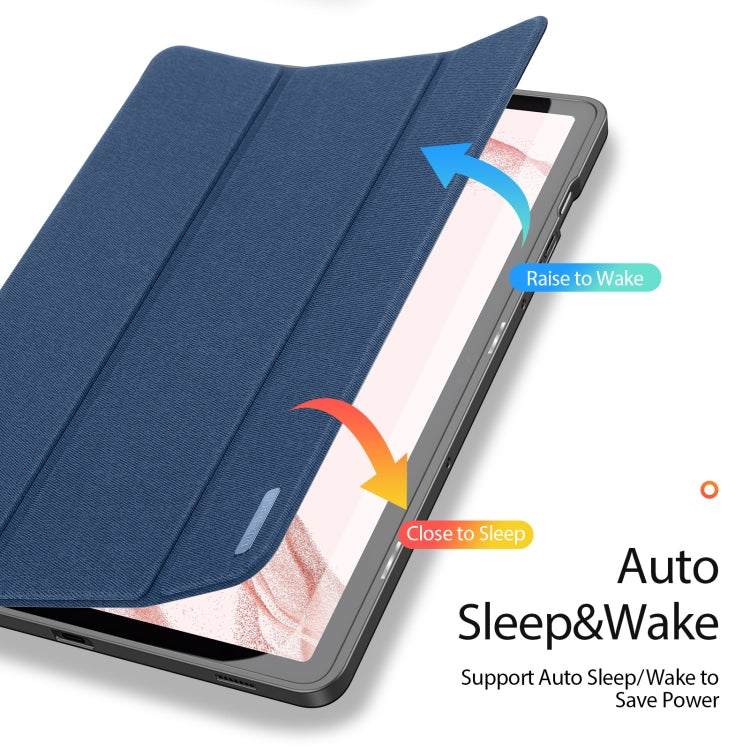For Samsung Galaxy Tab S9 DUX DUCIS Domo Series Cloth Texture Magnetic Leather Tablet Case(Blue)