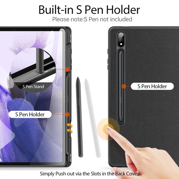 For Samsung Galaxy Tab S9+ DUX DUCIS Domo Series Cloth Texture Magnetic Leather Tablet Case(Black)