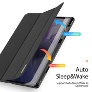 For Samsung Galaxy Tab S9+ DUX DUCIS Domo Series Cloth Texture Magnetic Leather Tablet Case(Black)