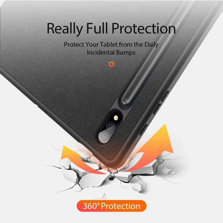 For Samsung Galaxy Tab S9+ DUX DUCIS Domo Series Cloth Texture Magnetic Leather Tablet Case(Black)