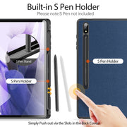 For Samsung Galaxy Tab S9+ DUX DUCIS Domo Series Cloth Texture Magnetic Leather Tablet Case(Blue)