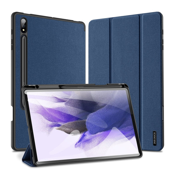 For Samsung Galaxy Tab S9+ DUX DUCIS Domo Series Cloth Texture Magnetic Leather Tablet Case(Blue)