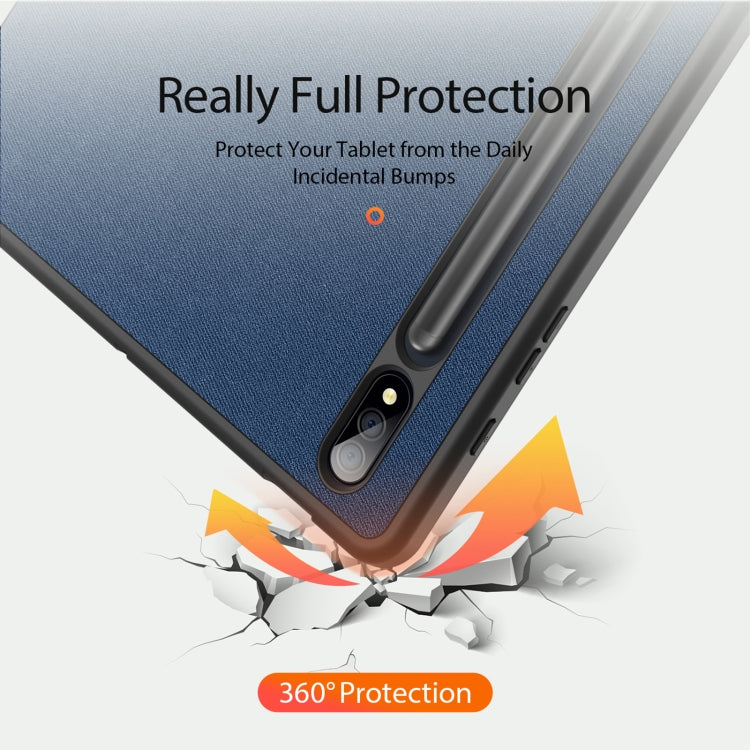 For Samsung Galaxy Tab S9+ DUX DUCIS Domo Series Cloth Texture Magnetic Leather Tablet Case(Blue)