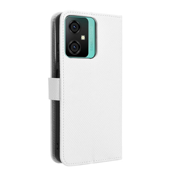 For Blackview Oscal C70 Diamond Texture Leather Phone Case(White)