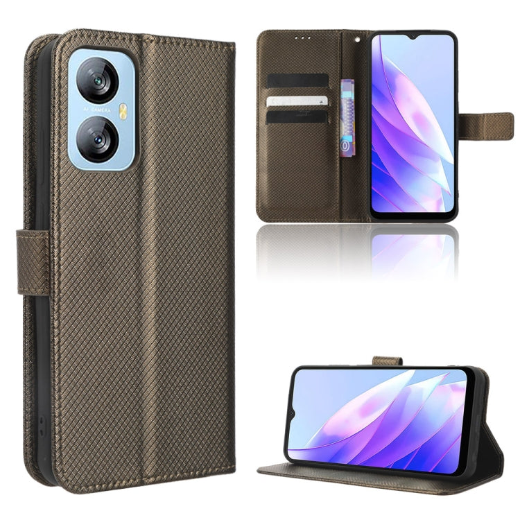 For Blackview A52 / A52 Pro Diamond Texture Leather Phone Case(Brown)