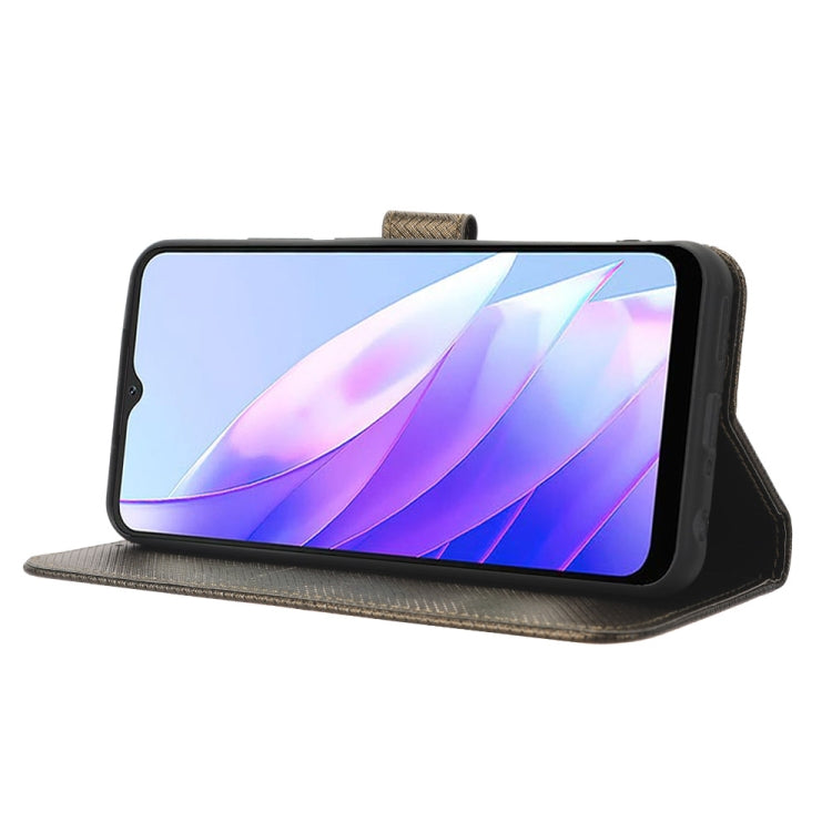For Blackview A52 / A52 Pro Diamond Texture Leather Phone Case(Brown)