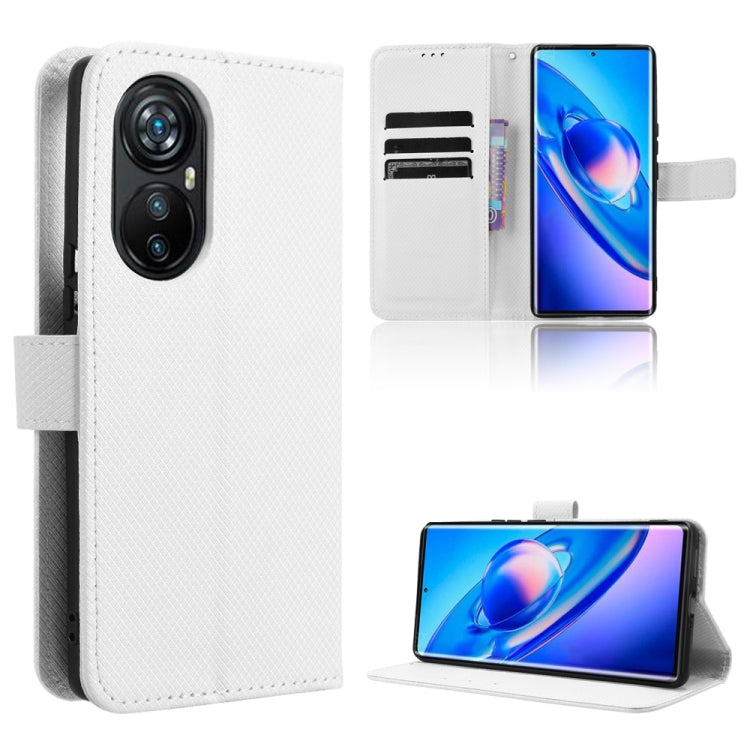 For Blackview A200 Pro Diamond Texture Leather Phone Case(White)